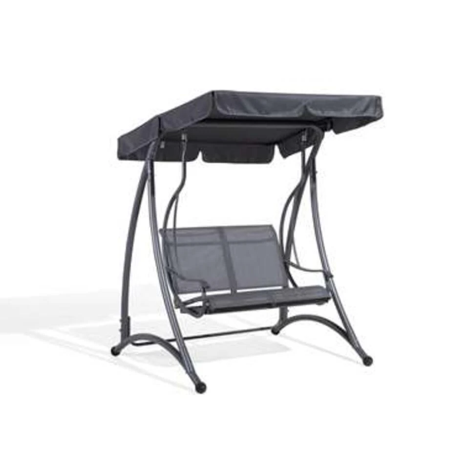 Beliani Schommelbank TESERO - Grijs Staal 4 Beliani Schommelbank TESERO - Grijs Staal - Afbeelding 4