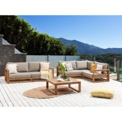 Beliani Tuintafel TIMOR - Lichte Houtkleur Acaciahout -Beliani Winkel 014cc118d47843c3af625e4b7fc377fa