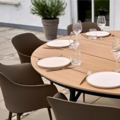 Lisomme Soy Ronde Tuintafel Polywood Zwart- Ø 178 Cm -Beliani Winkel 01606982b2ee4f6fa5daa9a3b4a88455