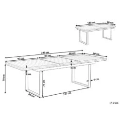 VALCANETTO - Tuintafel - Wit - 90 X 180/240 Cm - Aluminium 14 VALCANETTO - Tuintafel - Wit - 90 X 180/240 Cm - Aluminium -Beliani Winkel 01f1de669a38422899ccff9992f624dc