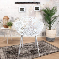 DS4U - Cast Magnolia Stoel Met Arm Wit -Beliani Winkel 01f612853def4249bb7bb912cef57b3f