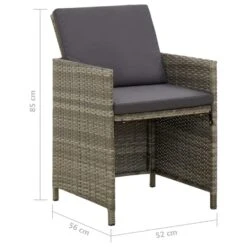 VidaXL - Buitenstoel - Grijs - Poly Rattan - 4 Stuks -Beliani Winkel 02611bb0cef8402981afbe483861385f