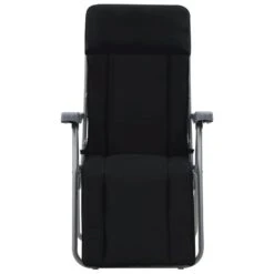 VidaXL Tuinstoelen Met Kussen Inklapbaar 2 St Zwart -Beliani Winkel 028ec0832b2547dfa9580c113f4670f9