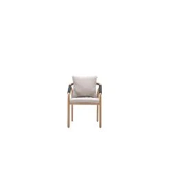 Monti Dining Fauteuil - Light Teaklook - Rope Lava Zwart - Gobi Sand -Beliani Winkel 039b2df815f747379bde893b9798c05b