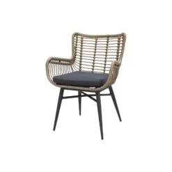 VDG Set Van 6 - Jasmine Dining Tuinstoel - Naturel -Beliani Winkel 042a135d8a274f8d8d60e4346ba68696