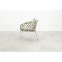 Sara Dining Tuinstoel - Rope/Latte - Zandkleur -Beliani Winkel 051edfe2b34443f69d4c2c9f03f8bdc5