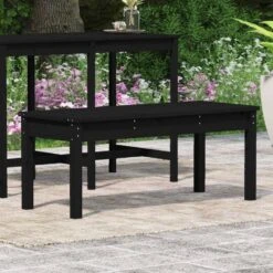 VidaXL - Tuinbank - Zwart - Grenenhout - 109 X 44 X 45 Cm -Beliani Winkel 061230065b78431c9af74909d02457da
