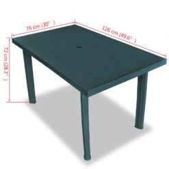 VidaXL Tuintafel 126x76x72 Cm Kunststof Groen -Beliani Winkel 06fd508858e24b7099acc076bde6396a