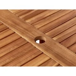 AGELLO - Tuintafel - Lichthout - ⌀ 120 Cm - Acaciahout -Beliani Winkel 0768b7bc09194c77ae9cc52e33ca5606