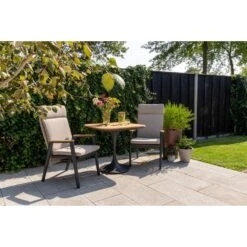 VDG Solaro Verstelbare Dining Tuinstoel - Light Rope / Teak Arm -Beliani Winkel 08089c0c91ab477389237eec6fe07a9f