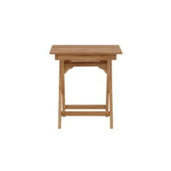 Fjôrd Bistrotafel Naturel Teakhout - 70x70x75cm - Ghana -Beliani Winkel 0851ec904bdf4cf5835e1ab55086356e