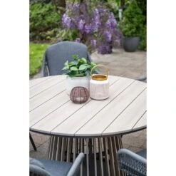 Trinxa Ronde Tuintafel Ø148 Cm. - Lichtgrijs -Beliani Winkel 085795b6df7b4ae5af721d45f6de9be4