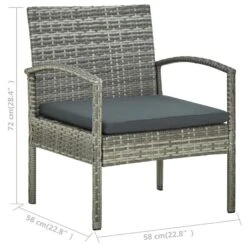 VidaXL - Tuin Fauteuil - Grijs - Poly Rattan -Beliani Winkel 097ac2ac1b644b92ab8569d950da6a88