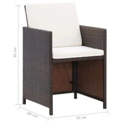 VidaXL - Tuinstoel En Voetenbank - Bruin - Poly Rattan - 4 Stuks -Beliani Winkel 0bdd3548192740f8bc18c01010cc25c3