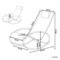 Beliani Tuinligstoel CAMPO - Blauw Staal, Textiel -Beliani Winkel 0dfbfce0b5ca4914a4fa348c43b4fdef