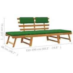 VidaXL - Tuinbank 2-in-1 - Groen - Acaciahout - 190 Cm - Met Kussens 19 VidaXL - Tuinbank 2-in-1 - Groen - Acaciahout - 190 Cm - Met Kussens -Beliani Winkel 0eb9fa263f6a47c98144ce2fcf237f52