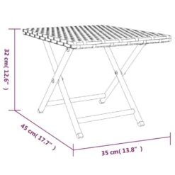 VidaXL - Tafel Inklapbaar - Grijs - Poly Rattan - 45x35x32 Cm -Beliani Winkel 0eccd1ceb43844ac82ad674386f668c8