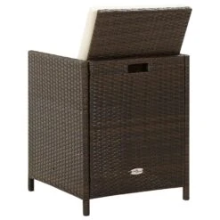 VidaXL - Diningstoelen - Kussens - Bruin - Poly Rattan - 4 Stuks - 52x56x85 Cm -Beliani Winkel 0f9405cd425d468da59b528a990ddb97