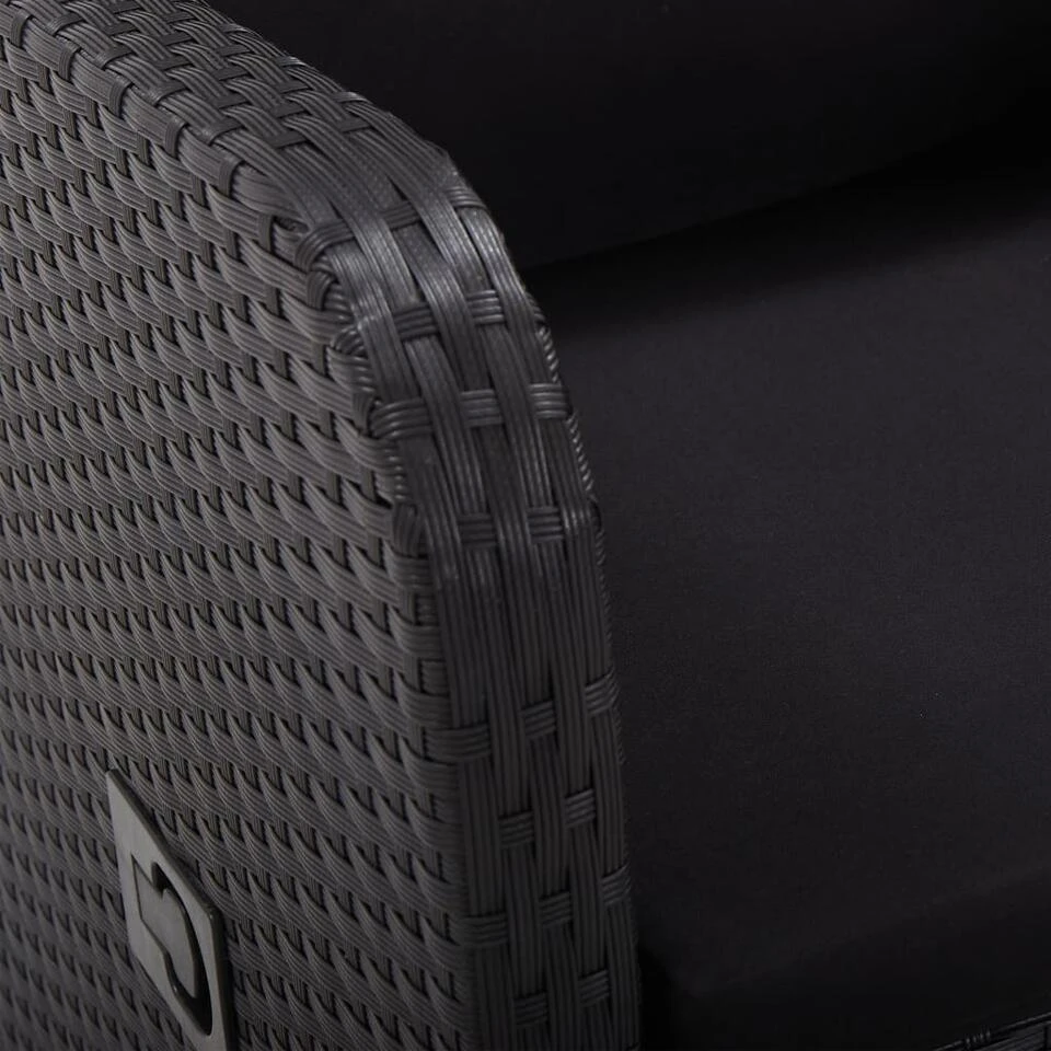 VidaXL - Tuinstoelen - Zwart - Poly Rattan - 2 Stuks - Verstelbaar - Met Kussens 11 VidaXL - Tuinstoelen - Zwart - Poly Rattan - 2 Stuks - Verstelbaar - Met Kussens - Afbeelding 11