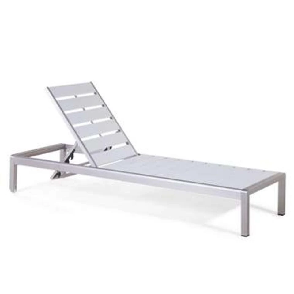 Beliani Tuinligstoel NARDO - Wit Kunsthout, Aluminium 1 Beliani Tuinligstoel NARDO - Wit Kunsthout, Aluminium