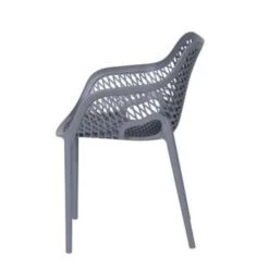 Garden Impressions Air XL Kunststof Tuinstoel Donker Grijs - 4 Stuks -Beliani Winkel 1000003874 0104