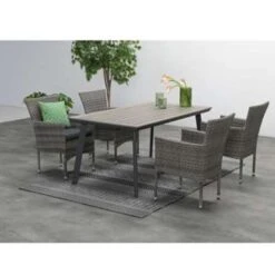 Garden Impressions Penedo Tuintafel 160x90 Cm - Zwart -Beliani Winkel 1000003879 0104