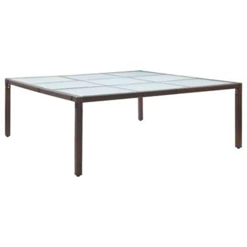 VidaXL Tuintafel 200x200x74 Cm Poly Rattan Bruin 1 VidaXL Tuintafel 200x200x74 Cm Poly Rattan Bruin