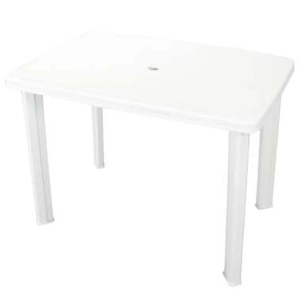 VidaXL Tuintafel 101x68x72 Cm Kunststof Wit 1 VidaXL Tuintafel 101x68x72 Cm Kunststof Wit