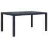 VidaXL Tuintafel 150x90x72 Cm Rattan-look Kunststof Antraciet