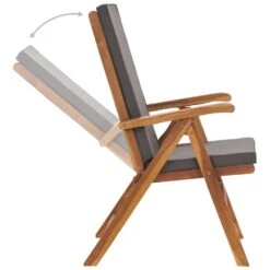 VIDAXL Tuinstoelen 2 St Verstelbaar Met Kussens Massief Teakhout Grijs -Beliani Winkel 1000006224 0103