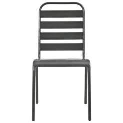 VidaXL Tuinstoelen Stapelbaar 2 St Staal Grijs -Beliani Winkel 1000006325 0102