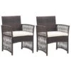 VidaXL Tuinstoelen Met Kussens 2 St Poly Rattan Bruin