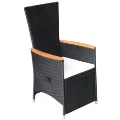 VidaXL Tuinstoelen 2 St Verstelbaar Met Kussens Poly Rattan Zwart -Beliani Winkel 1000006363 0102