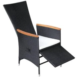 VidaXL Tuinstoelen 2 St Verstelbaar Met Kussens Poly Rattan Zwart -Beliani Winkel 1000006363 0103