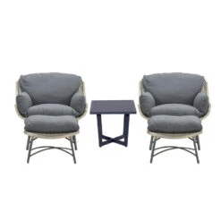 Garden Impressions Selene Loungestoelen Met Bijzettafel - Donker Grijs -Beliani Winkel 1000013864 0102