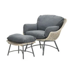 Garden Impressions Selene Loungestoelen Met Bijzettafel - Donker Grijs -Beliani Winkel 1000013864 0104