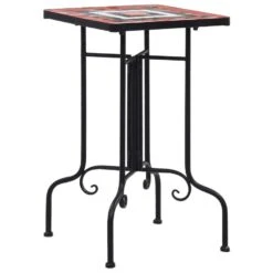 VidaXL Bijzettafel Mozaïek Keramiek Terracottakleurig En Wit