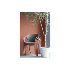 WOOOD Tuinstoel Bent - Kunststof - Terra - Set Van 4 -Beliani Winkel 1000033690 0102