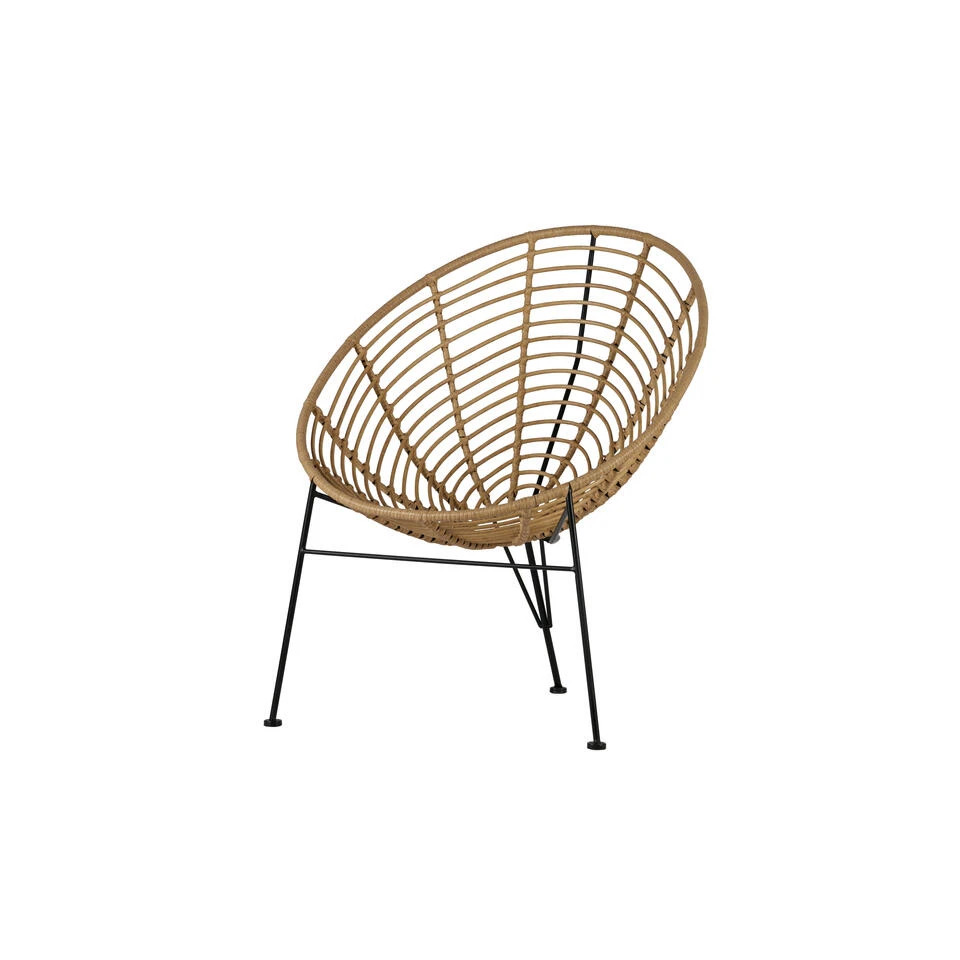 WOOOD Loungestoel Buiten Jane - PE/Metaal - Naturel - 88x72x81 2 WOOOD Loungestoel Buiten Jane - PE/Metaal - Naturel - 88x72x81 - Afbeelding 2