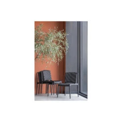 WOOOD Tuinstoel Billie - Kunststof - Zwart - Set Van 4 -Beliani Winkel 1000033694 0102