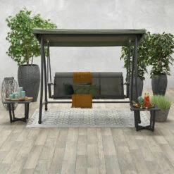 Garden Impressions Rubens Schommelbank 3-zits Mosgroen -Beliani Winkel 1000035640 0104