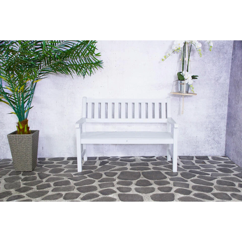 SenS-Line Bordeaux Tuinbank - Grenenhout - Wit 2 SenS-Line Bordeaux Tuinbank - Grenenhout - Wit - Afbeelding 2