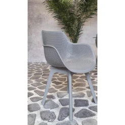 SenS-Line Jasper Tuinstoel - Kunststof - Grijs -Beliani Winkel 1000038283 0102