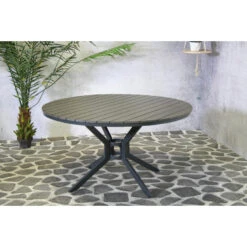 SenS-Line Jerry Tuintafel Antraciet - Rond - 140 Cm -Beliani Winkel 1000038294 0102