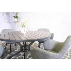 SenS-Line Jerry Tuintafel Antraciet - Rond - 140 Cm -Beliani Winkel 1000038294 0103