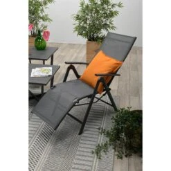 Garden Impressions Sol Relax Tuinstoel - Zwart -Beliani Winkel 1000040789 0104