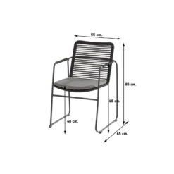 4 Seasons Outdoor Elba Stapelbare Tuinstoel - Donker Grijs 6 4 Seasons Outdoor Elba Stapelbare Tuinstoel - Donker Grijs -Beliani Winkel 1000040793 0101