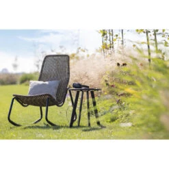 WOOOD Schommelstoel Buiten Tom - Rattan - Naturel - 97x51x95 -Beliani Winkel 1000041308 0102