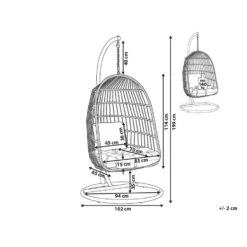 Beliani Hangstoel ALLERA - Zwart Polyester 6 Beliani Hangstoel ALLERA - Zwart Polyester -Beliani Winkel 1000042133 0102