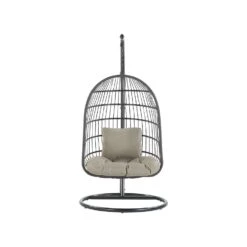 Beliani Hangstoel ALLERA - Zwart Polyester 7 Beliani Hangstoel ALLERA - Zwart Polyester -Beliani Winkel 1000042133 0103